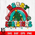 Christmas Rainbow svg eps dxf png file , Digital download