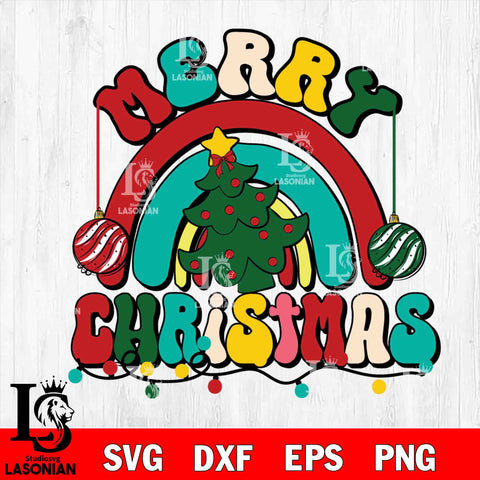 Christmas Rainbow svg eps dxf png file , Digital download