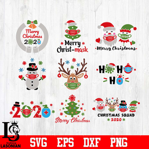 Christmas 2020 SVG Bundle, Quarantine Merry Christmas , Funny Christmas svg eps dxf png file