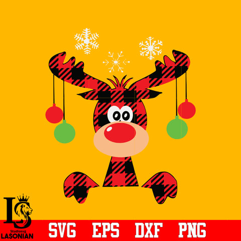 Christmas , Buffalo Plaid Moose