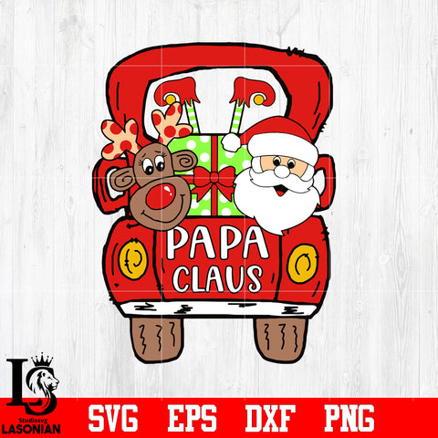 Christmas Papa Claus Car svg eps dxf png file