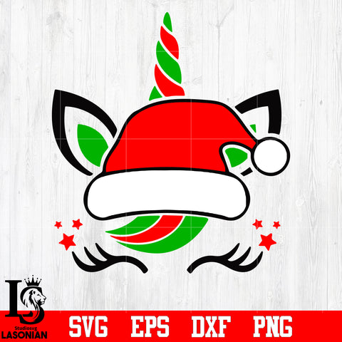 Christmas Unicorn, Unicorn Face svg eps dxf png file