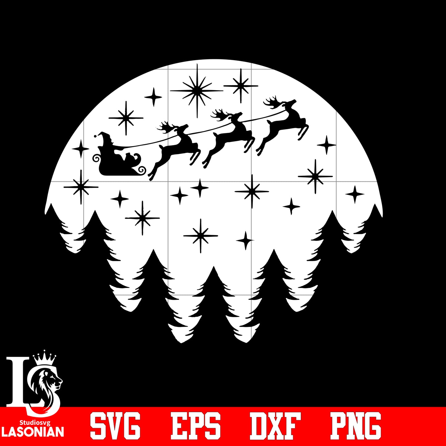 Christmas scene with Santa svg eps dxf png file