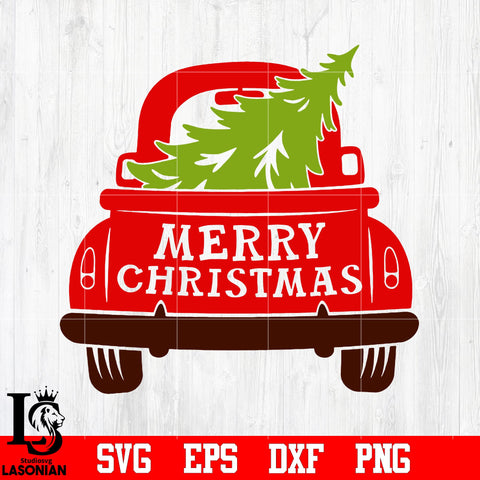 Christmas truck back ,Christmas ,tree svg eps dxf png file