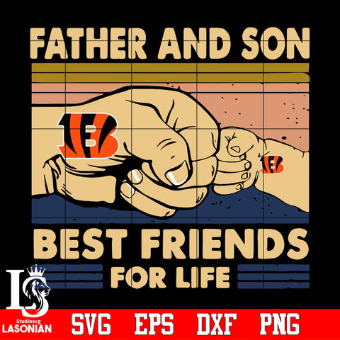 Cincinnati Bengals Father and son best friends for life Svg Dxf Eps Png file