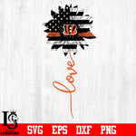 Cincinnati Bengals Love Sunflower svg eps dxf png file