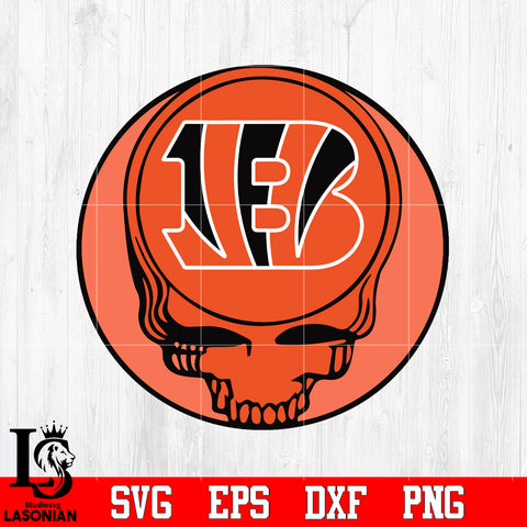 Cincinnati Bengals Skull Ball Svg Dxf Eps Png file Svg Dxf Eps Png file