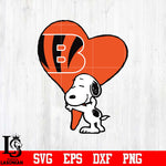 Cincinnati Bengals Snoopy heart svg eps dxf png file