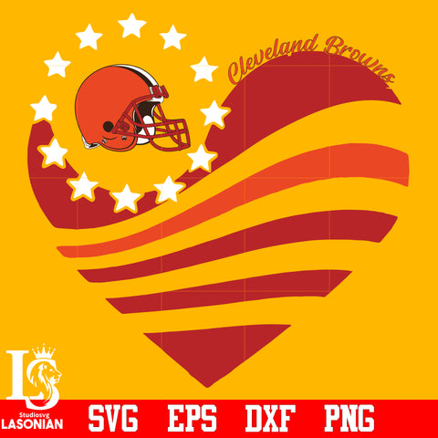 Cleveland Browns Heart,Cleveland Browns Love svg,eps,dxf,png file