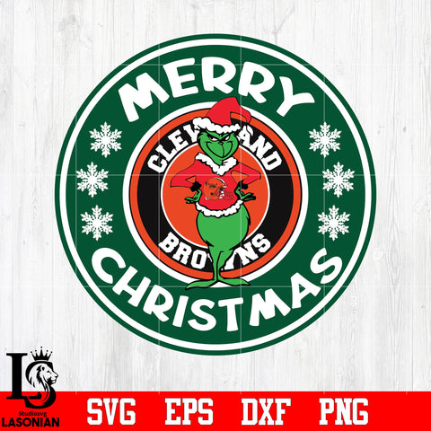 Cleveland Browns, Grinch merry christmas svg eps dxf png file