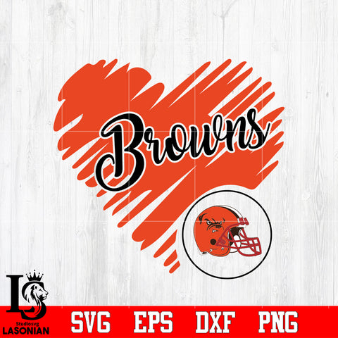 Cleveland Browns Logo, Cleveland Browns Heart NFL Svg Dxf Eps Png file
