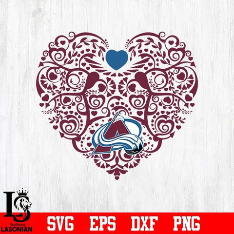 Colorado Avalanche heart svg dxf eps png file