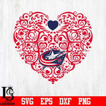 Columbus Blue Jackets heart svg dxf eps png file