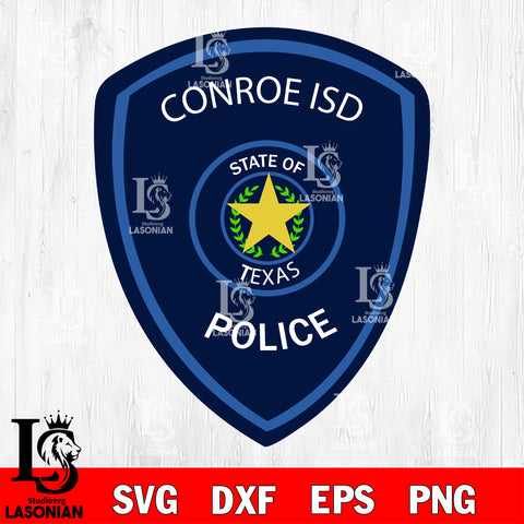 Conroe ISD Police Department badge svg eps dxf png file