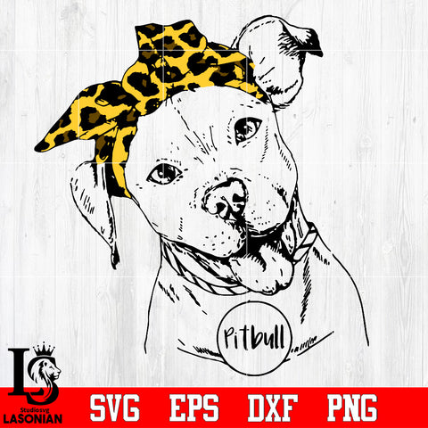 Cute Pitbull Dog Mom Leopard Plaid svg dxf eps png file