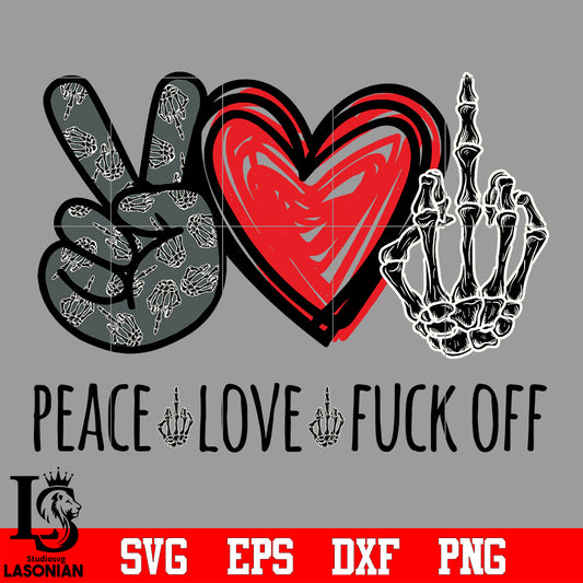 Peace Love Fuck,Middle Finger Skull,Skull hand designsvg eps dxf png file