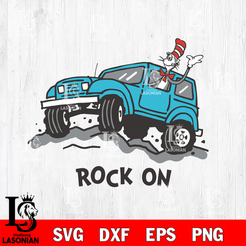 The cat rock on 4X4 svg, dxf, eps ,png file, digital download,Instant Download