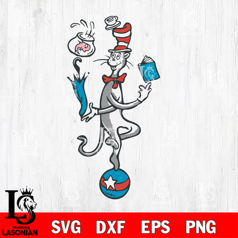 cat in the hat , dr seuss svg, dxf, eps ,png file, digital download,Instant Download