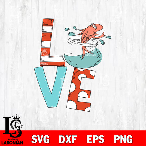 Dr Seuss svg , cat in the hat svg , Dr Seuss Love svg, dxf, eps ,png file