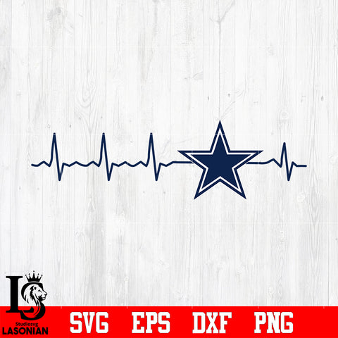 Dallas Cowboys Beat Heart svg eps dxf png file