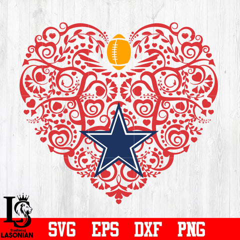 Dallas Cowboys Heart svg eps dxf png file