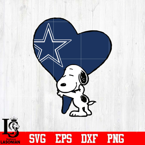 Dallas Cowboys Snoopy heart svg eps dxf png file