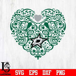 Dallas Stars heart svg dxf eps png file