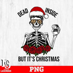 Dead inside but its christmas Mom Skull Skeleton leopard png file