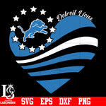 Detroit Lions Heart, Detroit Lions Love svg,eps,dxf,png file