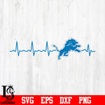 Detroit Lions Beat Heart svg eps dxf png file