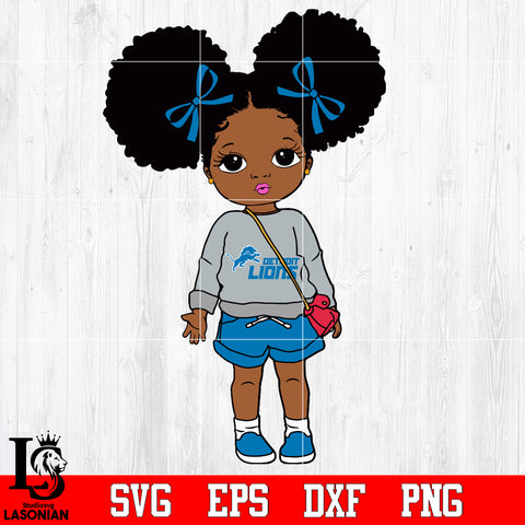 Detroit Lions Littel Girl NFL Svg Dxf Eps Png file