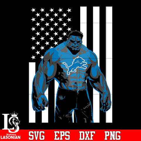 Detroit Lions hulk flag svg eps dxf png file