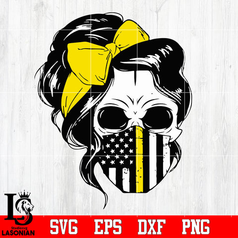 Dispatch, Skull with Hair and Mask svg dxf eps png file