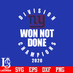 Division Won Not Done Champions 2020 New York GiantsSvg Dxf Eps Png file