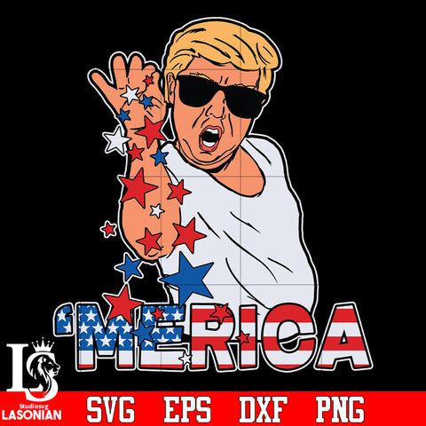 Donalt Trump shake star Merica Independence Day svg eps png dxf file