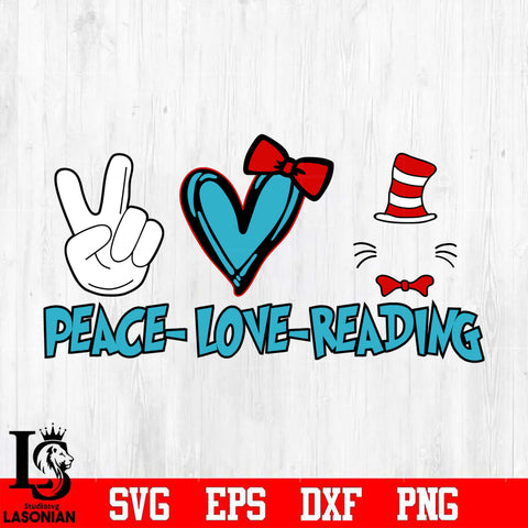 peace love reading Svg Dxf Eps Png file