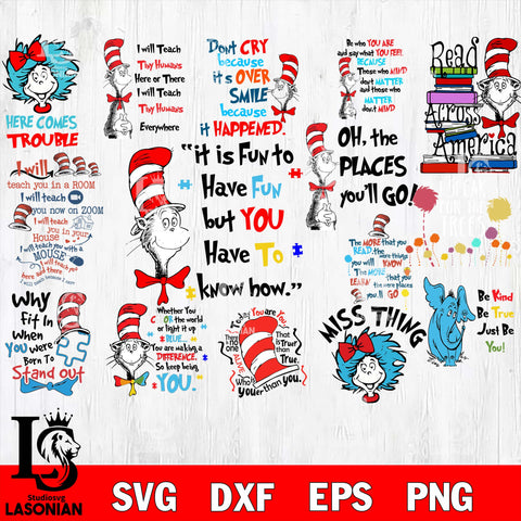 Dr Seuss Svg Bundle, Funny Dr Seuss Quote Svg bundle, Dr Seuss Svg bundle , Thing svg, dxf, eps ,png file , digital download, Instant Download