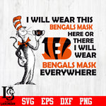 Dr Seuss I Will Wear This Cincinnati Bengals Mask Here svg eps dxf png file