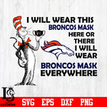 Dr Seuss I Will Wear This Denver Broncos Mask Here svg eps dxf png file