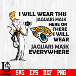 Dr Seuss I Will Wear This Jacksonville Jaguars Mask Here svg eps dxf png file.