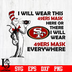 Dr Seuss I Will Wear This San Francisco 49ers Mask Here svg eps dxf png file