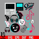 Bundle 5 Tiktok vector random svg eps dxf png file