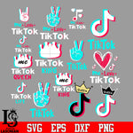 Bundle 10 Tiktok vector random svg eps dxf png file