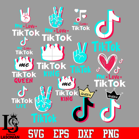 Bundle 10 Tiktok vector random svg eps dxf png file