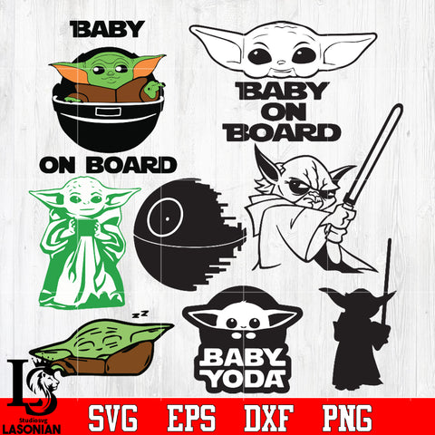baby on board, baby yoda svg dxf eps png file