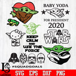 bundle Keep calm and use the force, baby yoda, squadgoals Svg Dxf Eps Png file