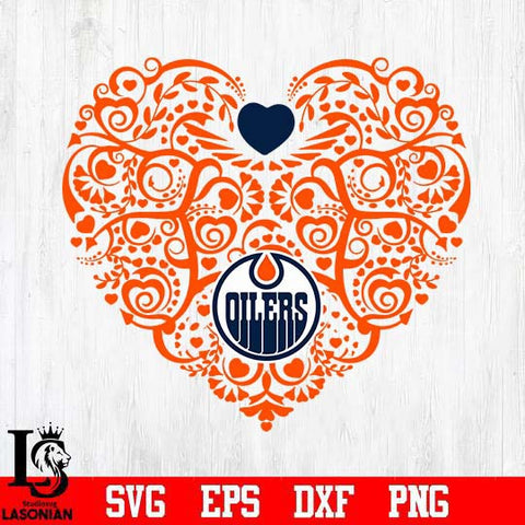 Edmonton Oilers heart svg dxf eps png file