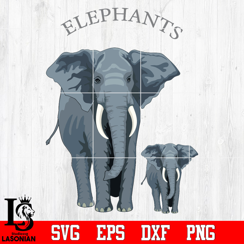 Elephant mom and baby Svg Dxf Eps Png file , Mother day – lasoniansvg