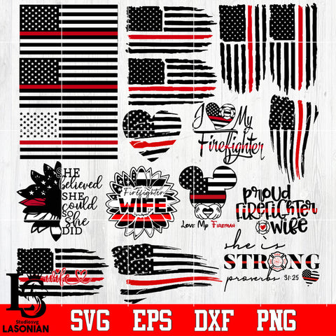 Bundle Firefighter , fireman , fire dept , fire department , fire , thin red line Svg Dxf Eps Png file