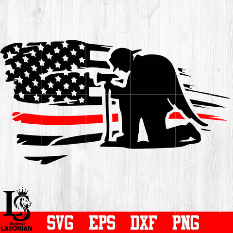 Fallen Firefighter Thin Red Line svg,eps,dxf,png file